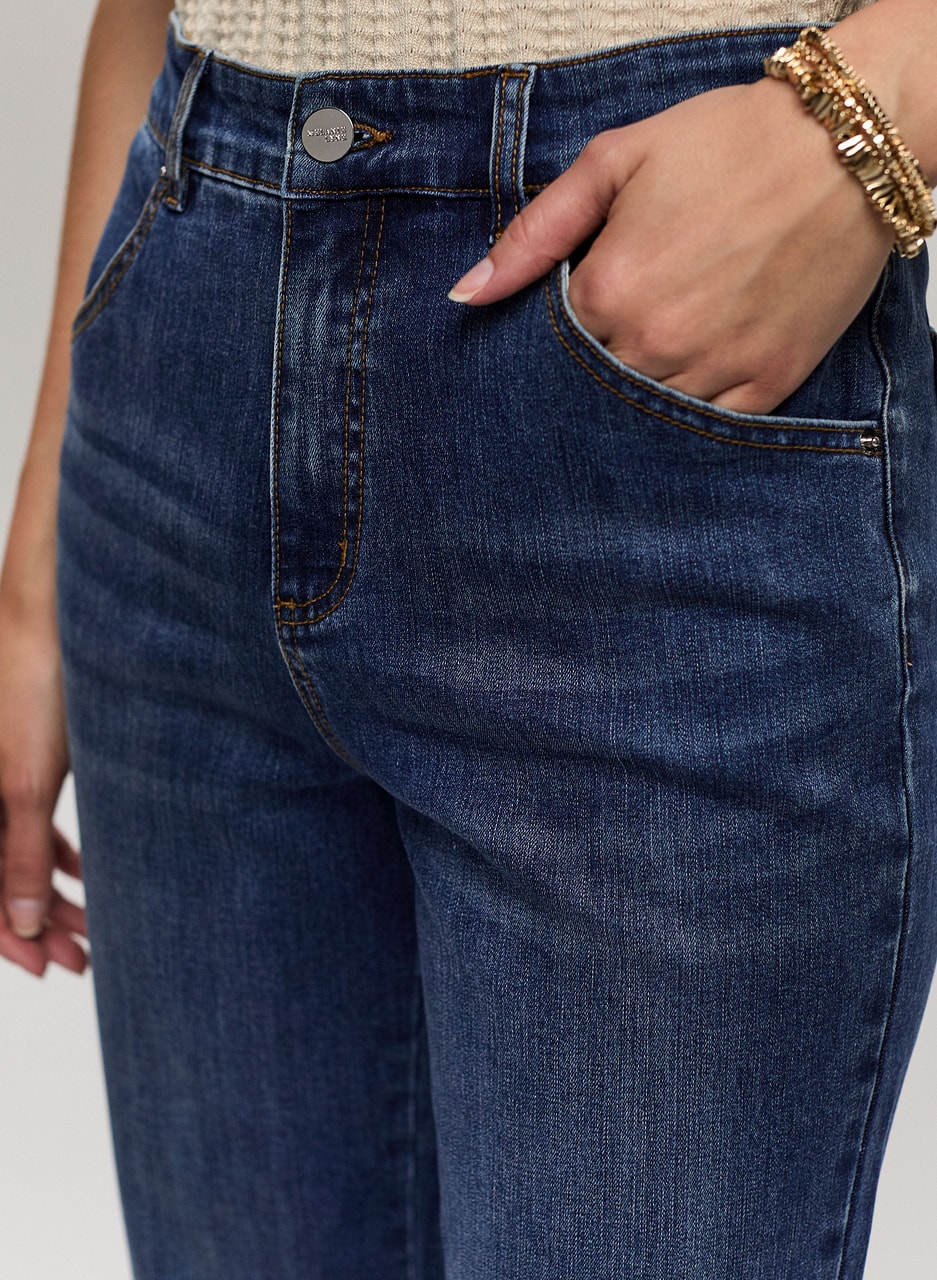 Rolled Hem Culotte Jeans