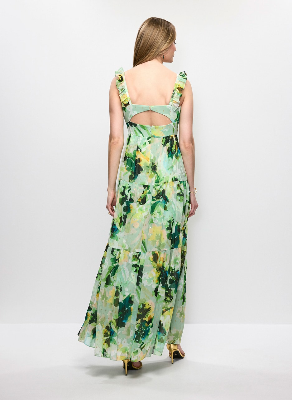 Adrianna Papell - Long Floral Chiffon Dress