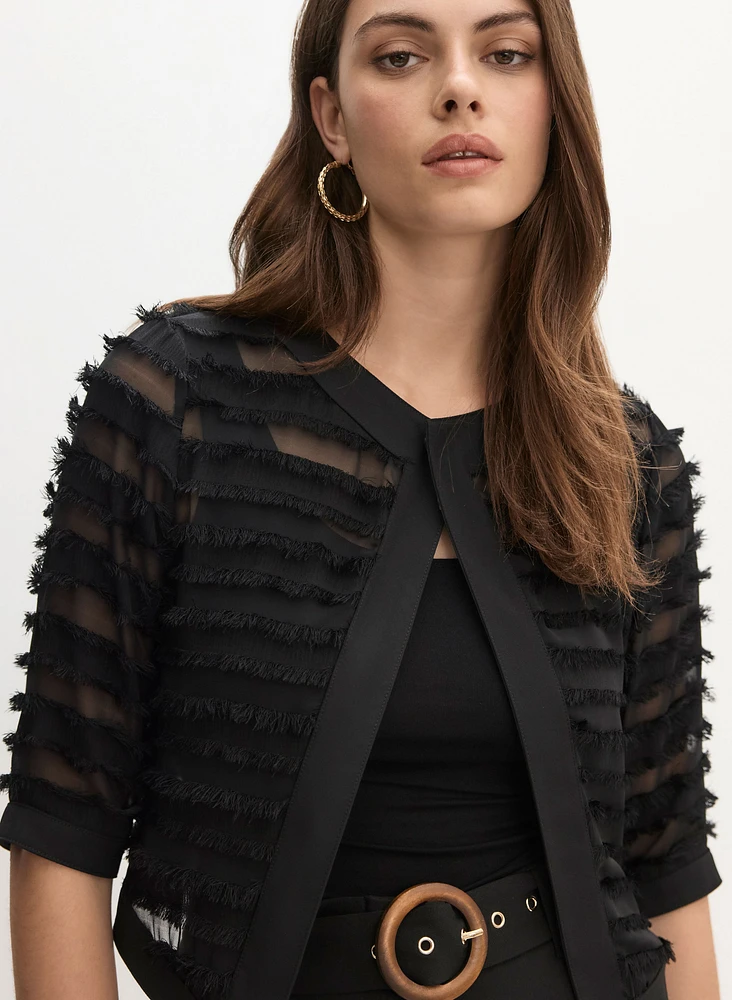 Joseph Ribkoff - Sheer Eyelash Fringe Jacket