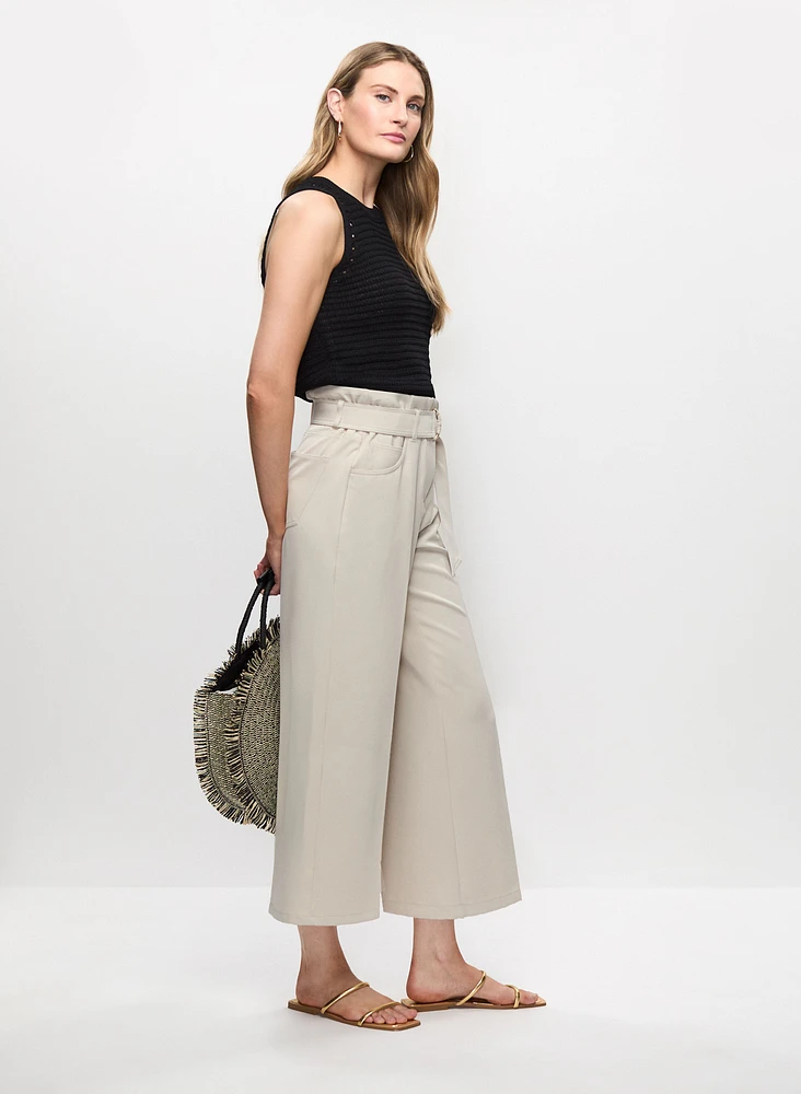 High-Rise Belted Pants