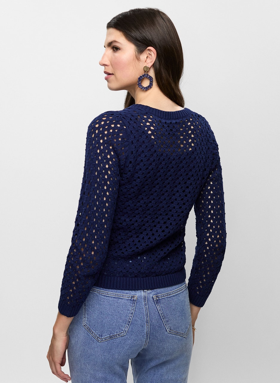 Open Weave Pullover Sweater