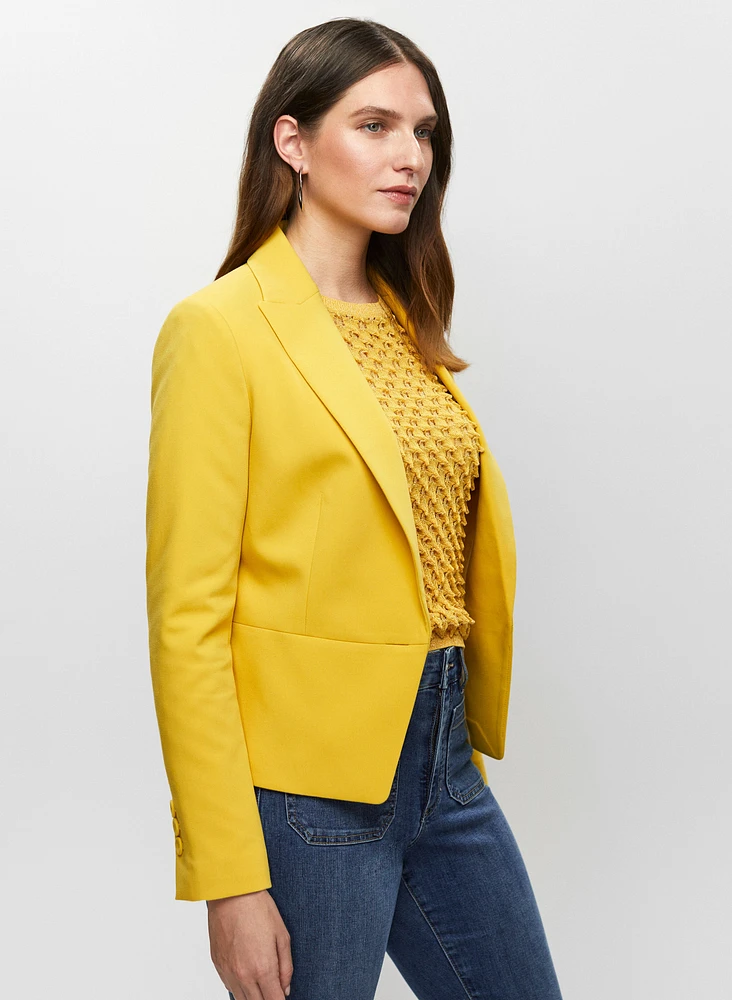 Cropped Single-Button Blazer