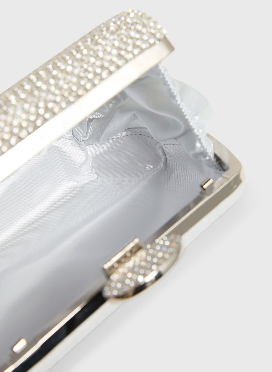 Crystal Embellished Box Clutch