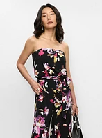 Strapless Floral Print Jumpsuit