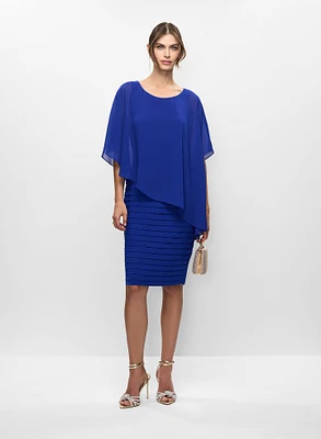 Fitted Chiffon Overlay Dress
