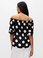 Off-the-Shoulder Polka Dot Top