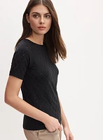Diamond-Pattern Stud T-Shirt