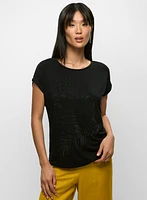 Embroidered Short Sleeve Top