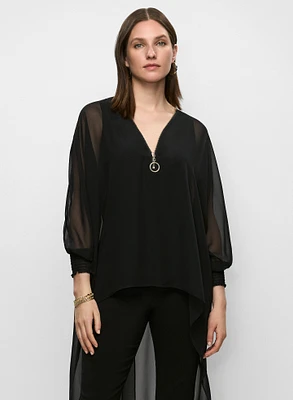 Asymmetric Zip Neck Tunic