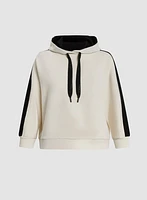 Contrast Stripe Hooded Top