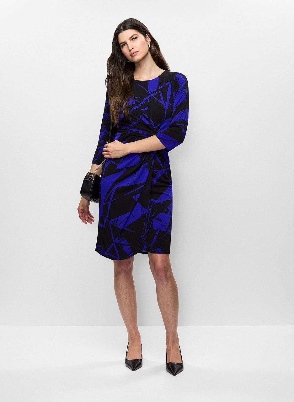 Joseph Ribkoff - Twist Front Geometric Print Dress