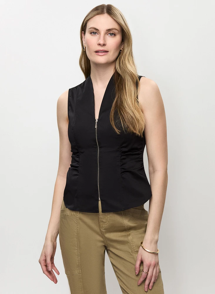 Zippered Sleeveless Top