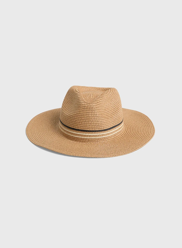 Striped Straw Panama Hat