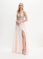 Beaded Floral Embroidered Dress