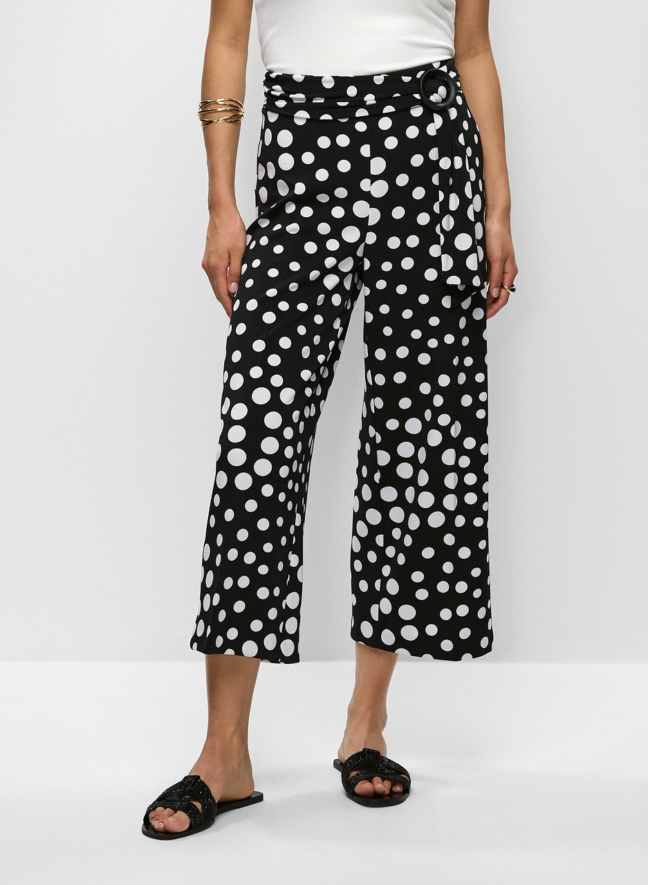 Belted Polka Dot Capris