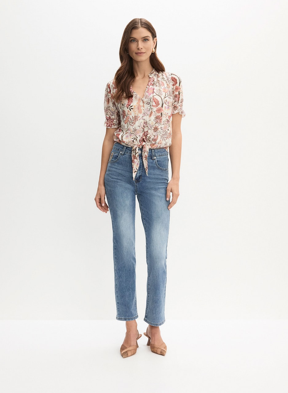 Tie Detail Floral Print Blouse