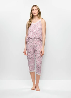 Lace Trim Floral Pyjama Set
