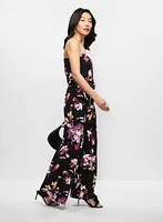 Strapless Floral Print Jumpsuit