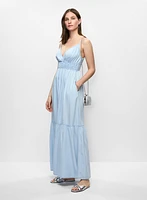 Tiered Tencel Maxi Dress