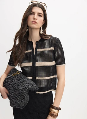 Joseph Ribkoff - Striped Polo Sweater