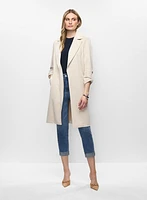 Faux Suede Open Front Jacket