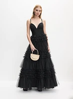 Tiered Mesh Gown