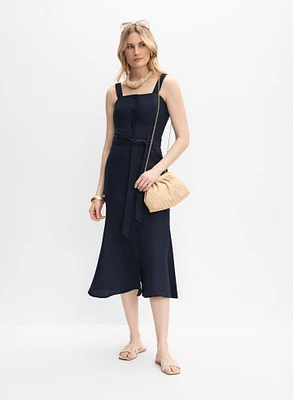 Robe boutonnée en mélange de lin