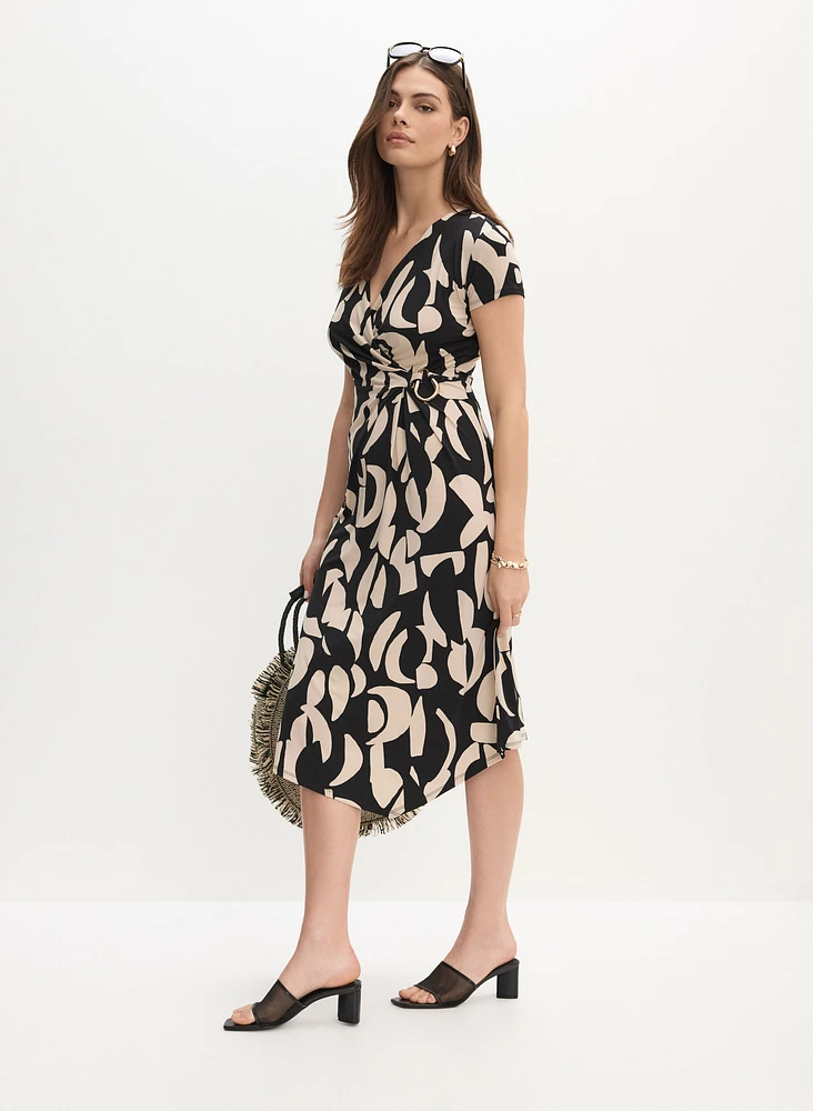 Joseph Ribkoff - Wrap-Style Asymmetric Hem Dress