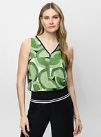 Geometric Pattern Sleeveless Blouse