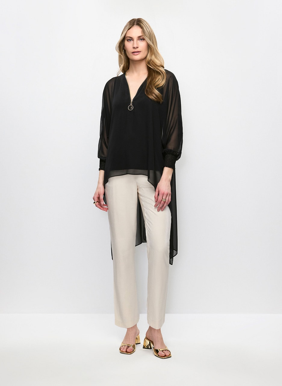 Zip Neck Tunic & Straight Leg Pants