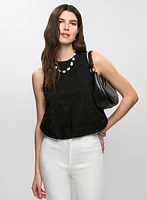 Sleeveless Eyelet Blouse