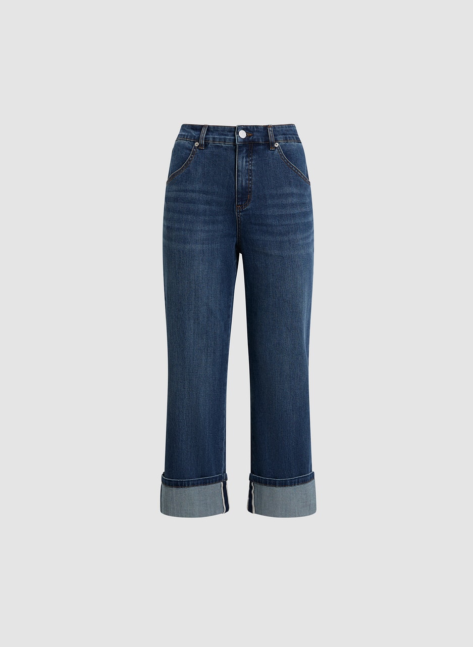 Rolled Hem Culotte Jeans