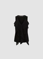 Sleeveless Cascading Ruffle Top