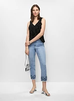 Sleeveless Cascading Ruffle Top