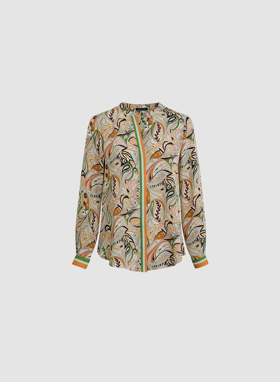 Paisley Print Crepe Shirt