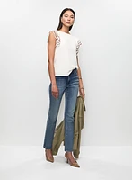 Short Zip Front Jacket & Straight Leg Jeans