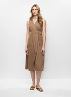 Belted Faux Wrap Dress