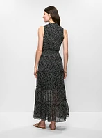 Long Polka Dot Chiffon Dress