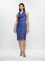 Satin Cowl Neck Dress