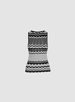 Sleeveless Zigzag Knit Top