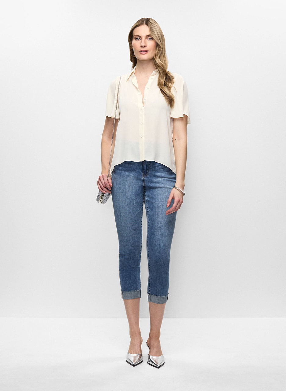 Cuffed Slim Leg Jeans