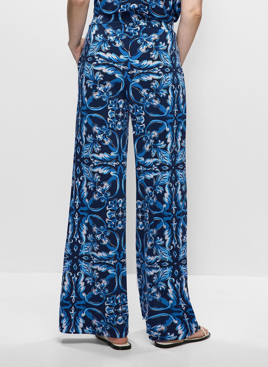 Abstract Print Wide Leg Pants