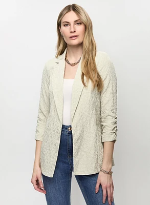 Joseph Ribkoff - Textured Ruched Sleeve Blazer