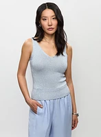 Lightweight Metallic Knit Tank Top