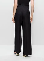 Linen-Blend Wide Leg Pants