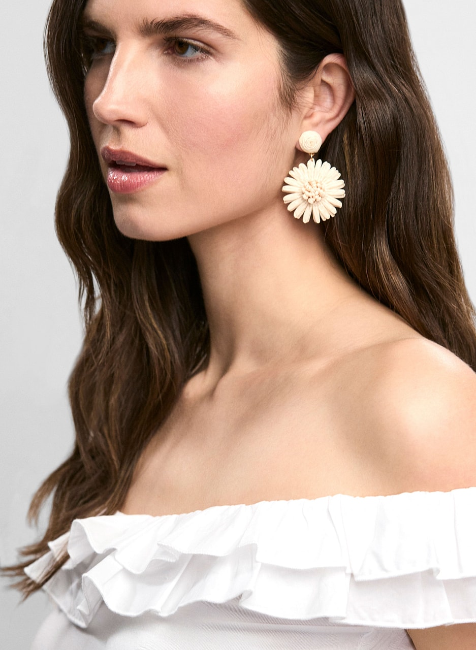 Raffia Flower Earrings