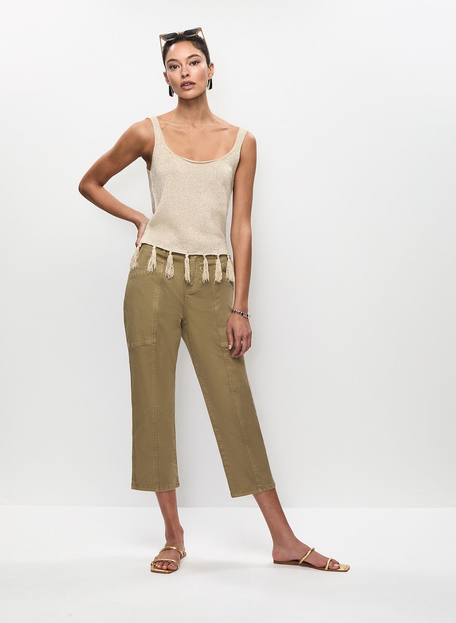 Fringe Tank Top & Slim Leg Pants