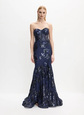 Sequined Lace Corset Dress