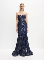 Sequined Lace Corset Dress