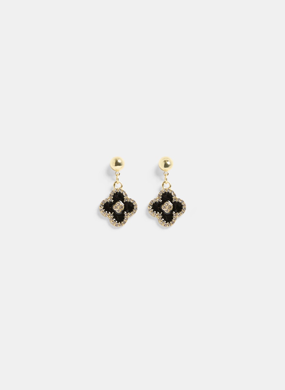 Clover Enamel Drop Earrings